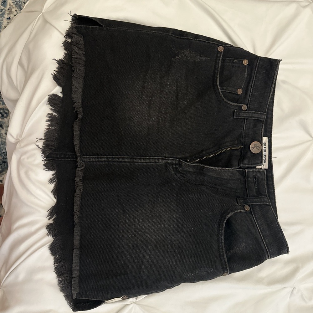 One Teaspoon Black Jean Skirt